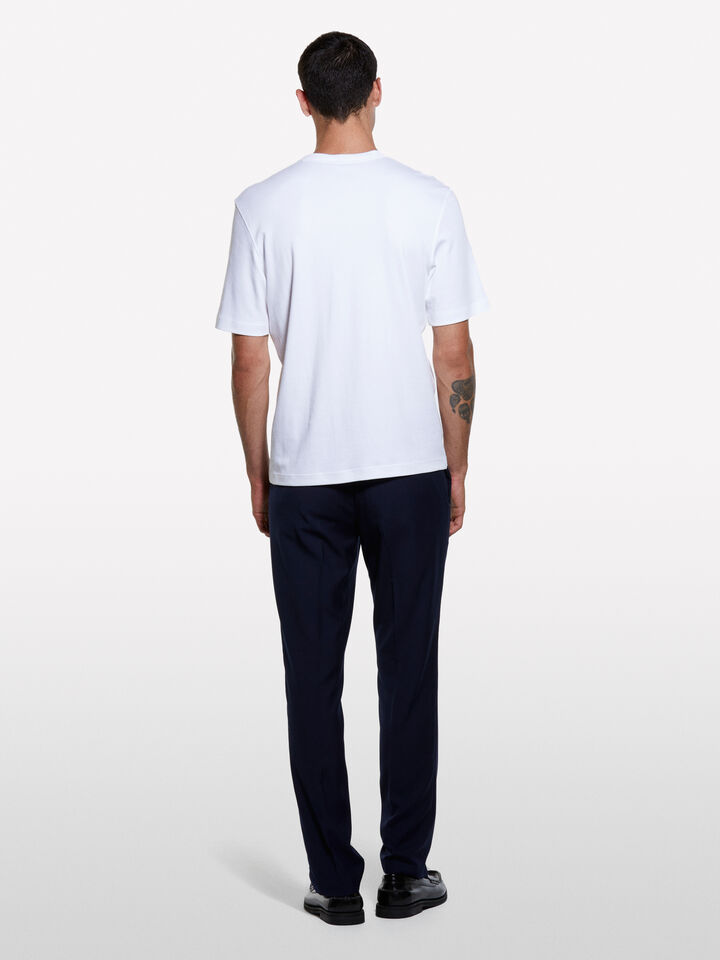 White regular fit t-shirt - men's short sleeve t-shirts - White | Sisley image number 2